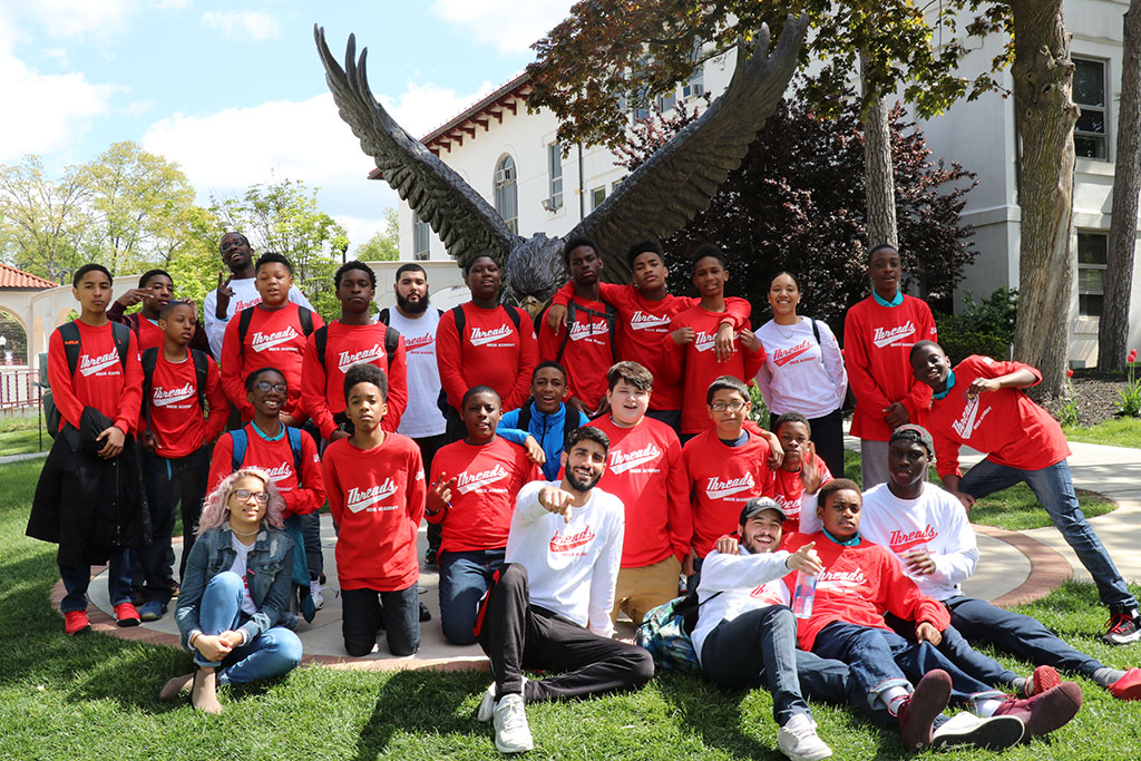 THREADS mentors and mentees at Montclair State University's campus.