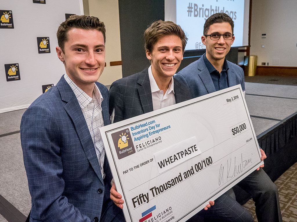Montclair State students, from left, George Garcia, Jacob Gilbert and Matthew Szot, win $50,000 to develop a digital platform for community and small business engagement.