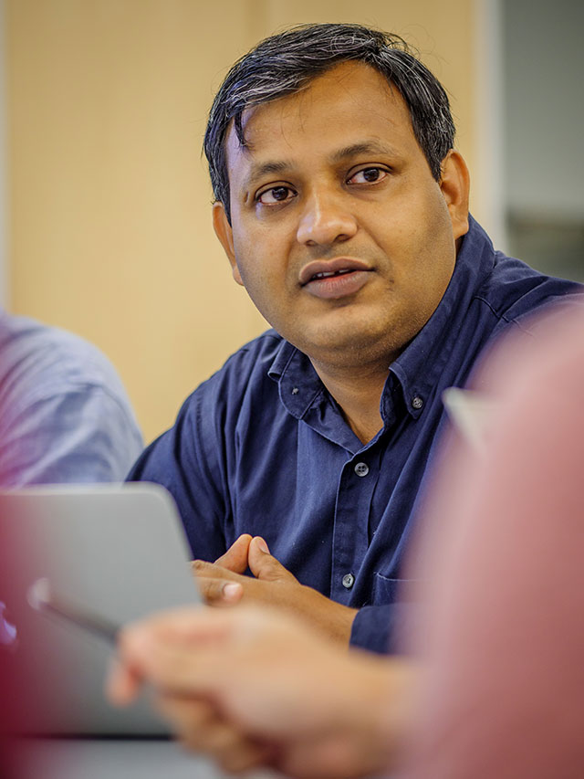 Pankaj Lal (above left) is leading the University’s Clean Energy and Sustainability Analytics Center.