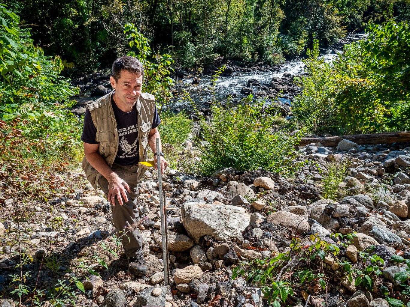 Joshua Galster studies how land use and climate change affect rivers and streams.