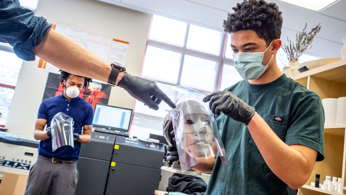 Student wearing face mask