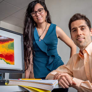 Doctoral candidate Isamar Marie Cortés and Earth and Environmental Studies Assistant Professor Jorge Lorenzo Trueba are studying mangroves for NASA.