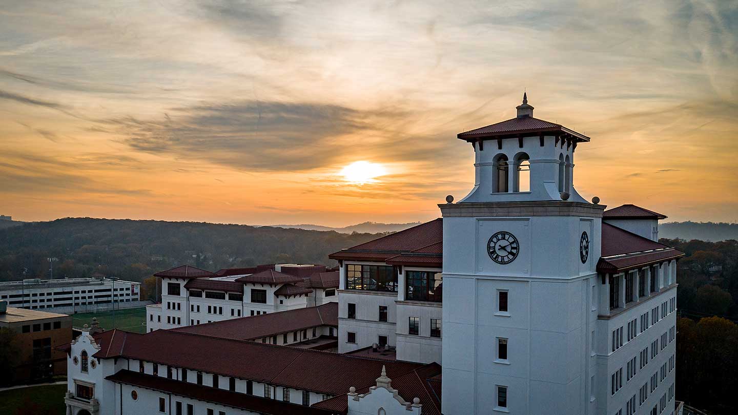 University Hall aerial shot