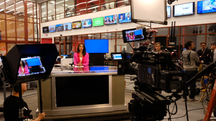 Inside a television studio