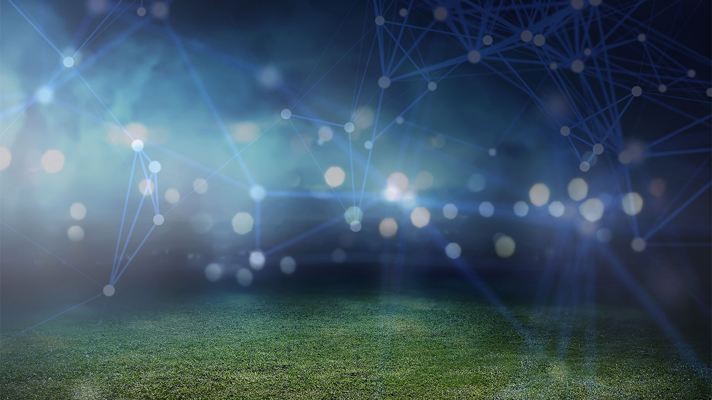 Sports field overlaid with shapes