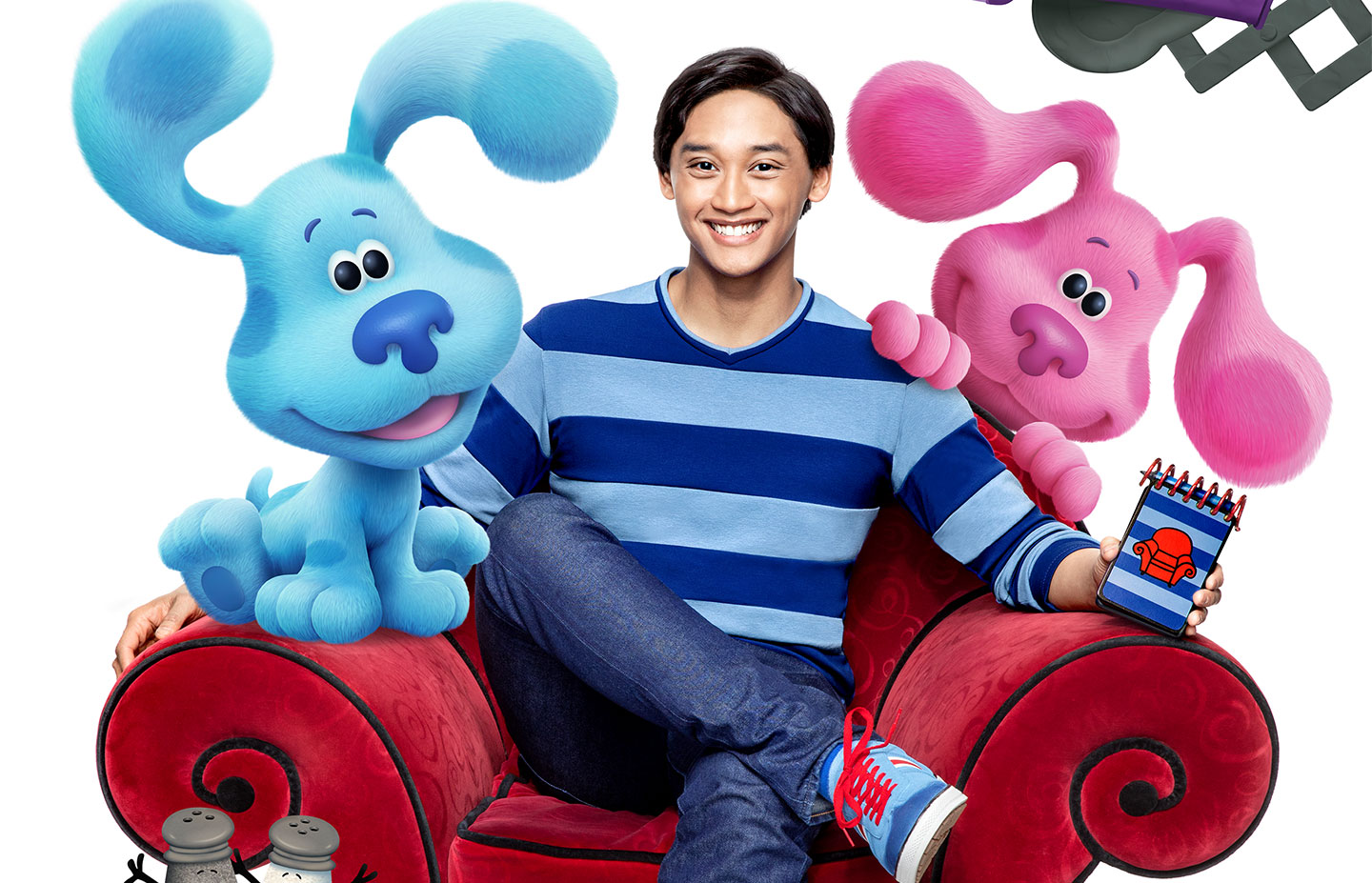 Josh Dela Cruz with Blue's Clues characters