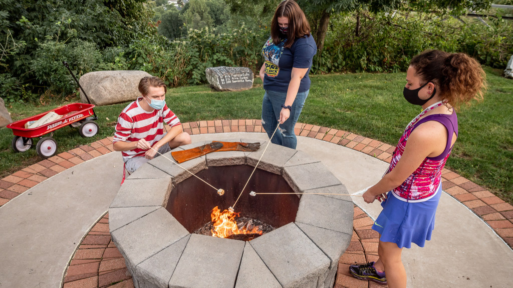 Friday night fire pits offered an outdoor in-person activity for student bonding.