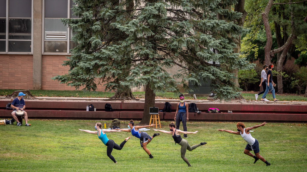 Dance class on the Quad.