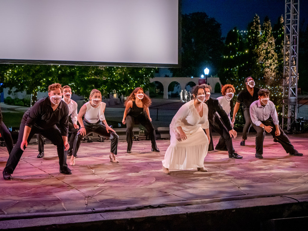 Theatre and Dance students perform in the Amphitheater.