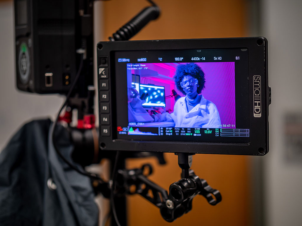 Rebecca Monsanto, a sophomore Molecular Biology major, is filmed for the University’s new brand video.