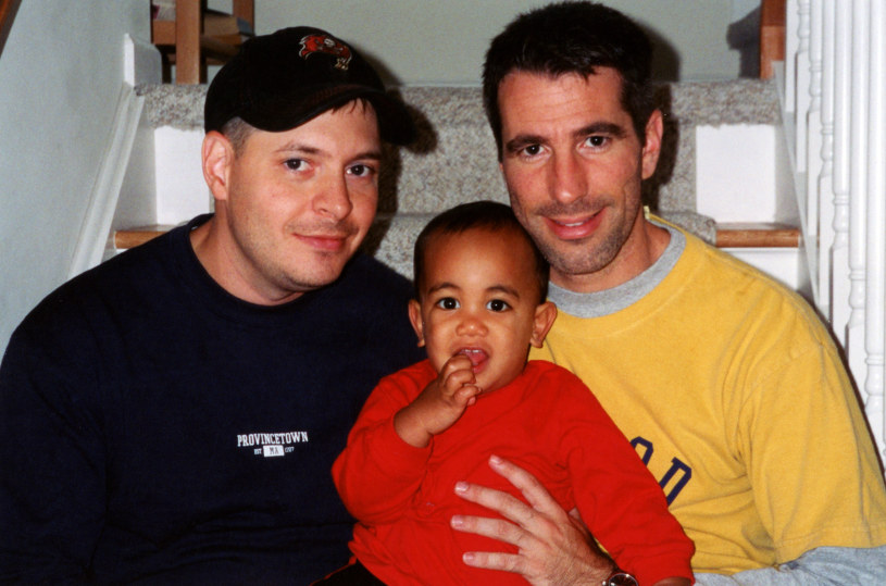 Peter Mercurio ’90 (left) and Danny Stewart (right) with Kevin in 2001.