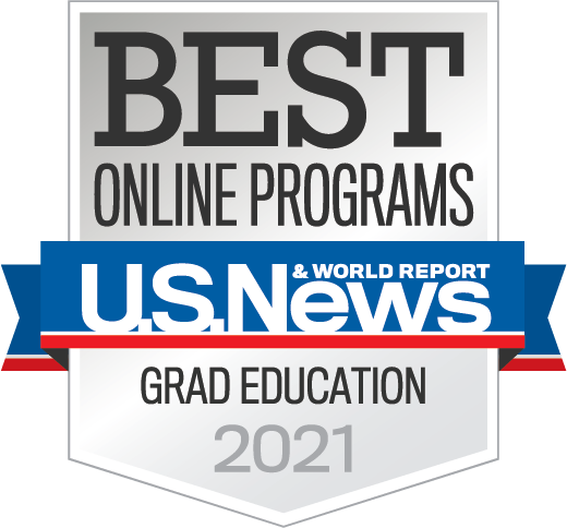 U.S. News & World Report Best Online Programs Grad Education 2021 badge