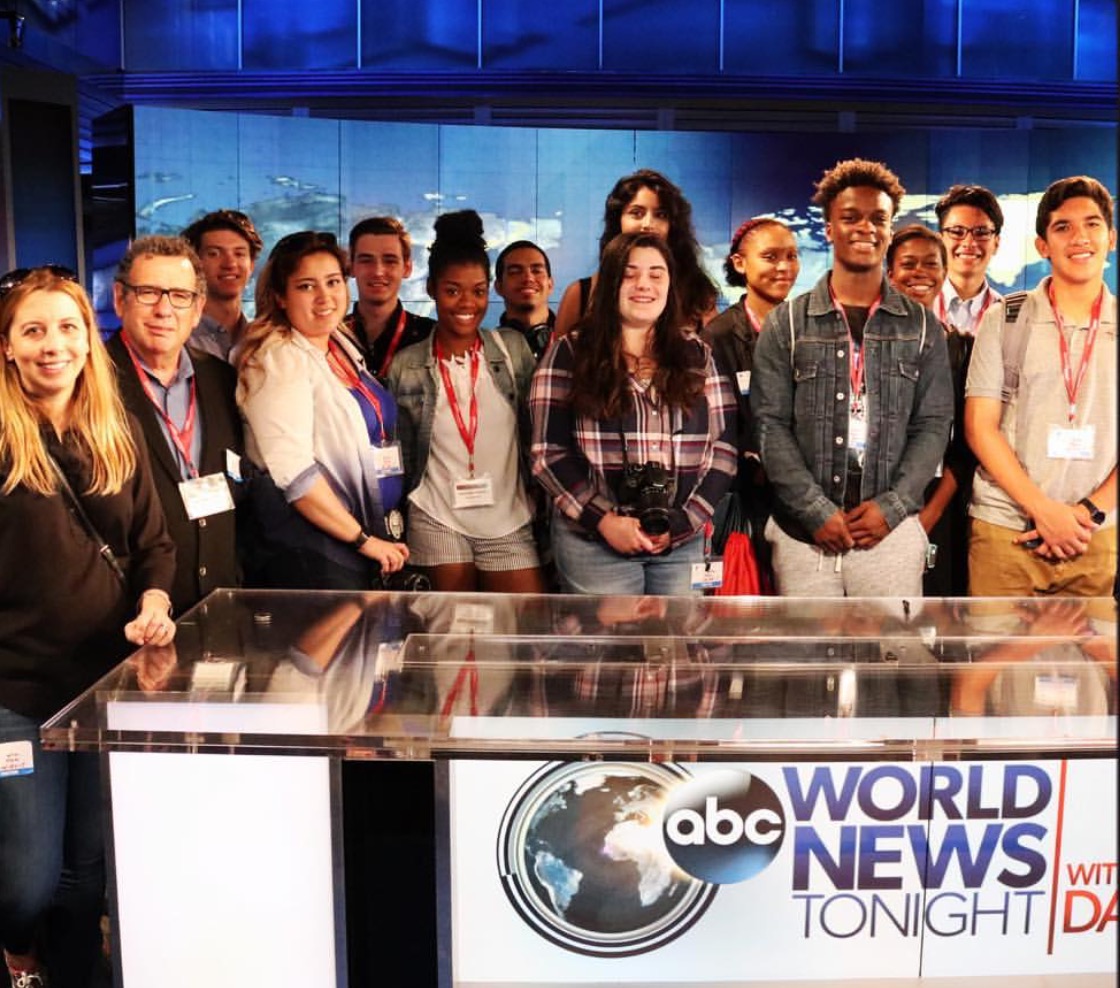 18 high-performing students from 11 New Jersey high schools from the annual Summer Journalism Workshop at ABC News studio.