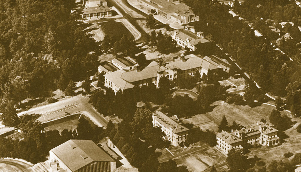 Aerial shot of post-war MSU