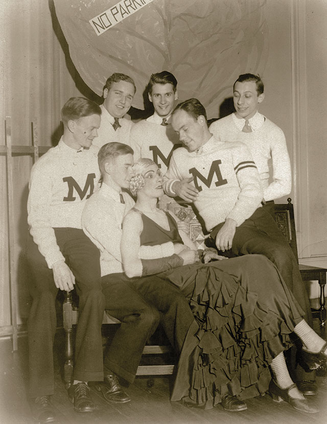 Shot of performance in the 1930s at MSU, all-male cast