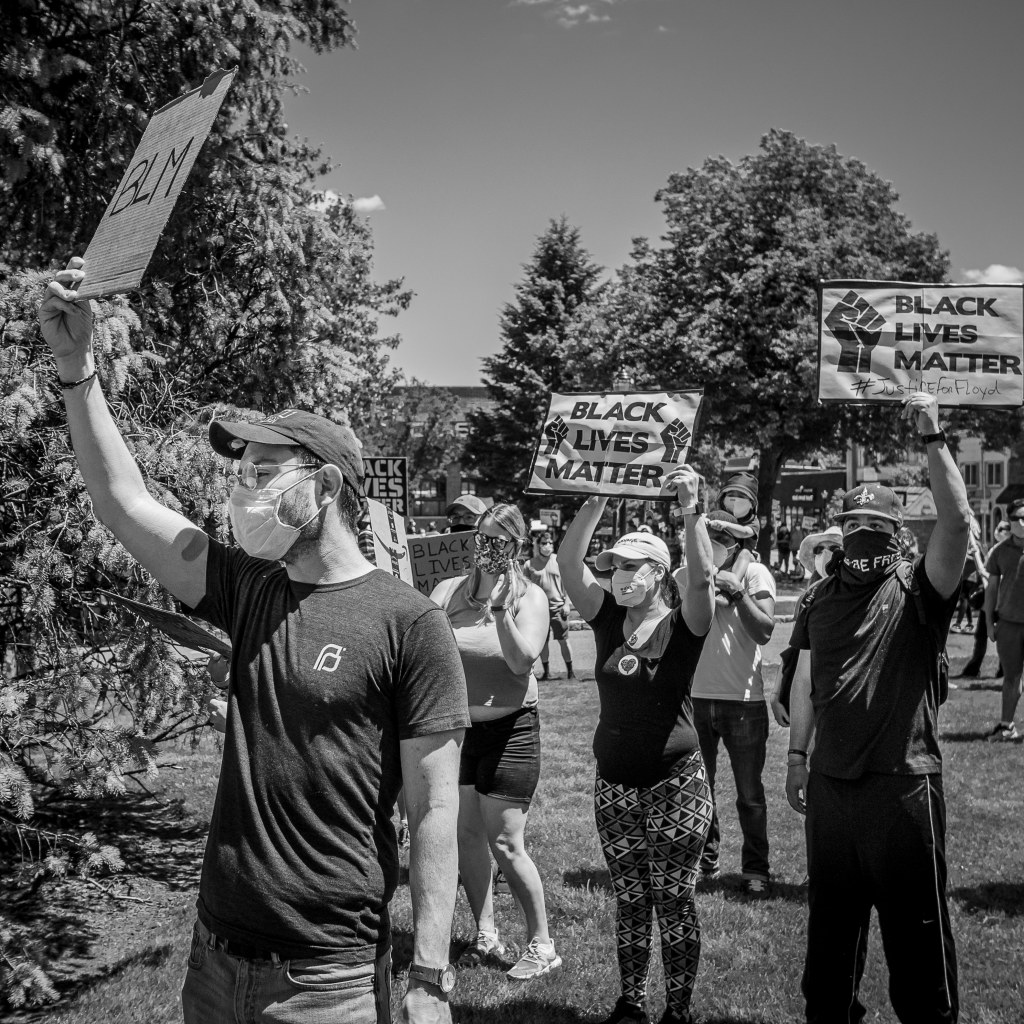 Kyle Peters ’12 protests in Verona, New Jersey.