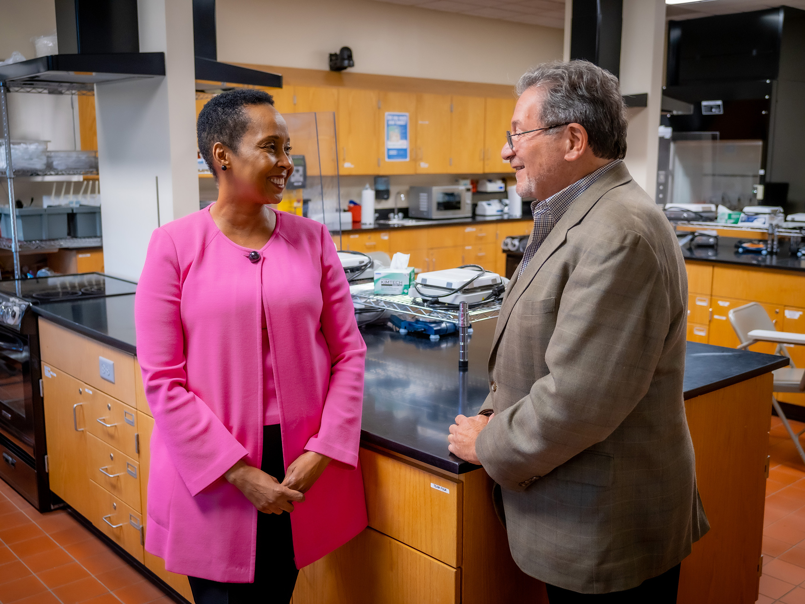 Wamwari Waichungo with Food Studies Professor John Specchio on campus.