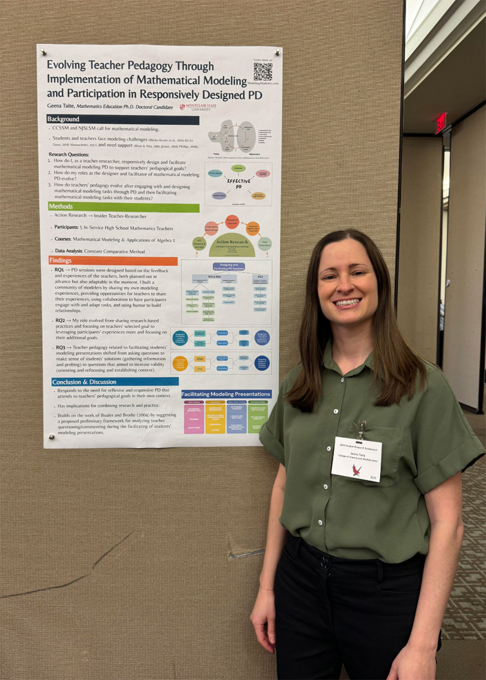 Geena Taite with poster at MSU 2024 Student Research Symposium