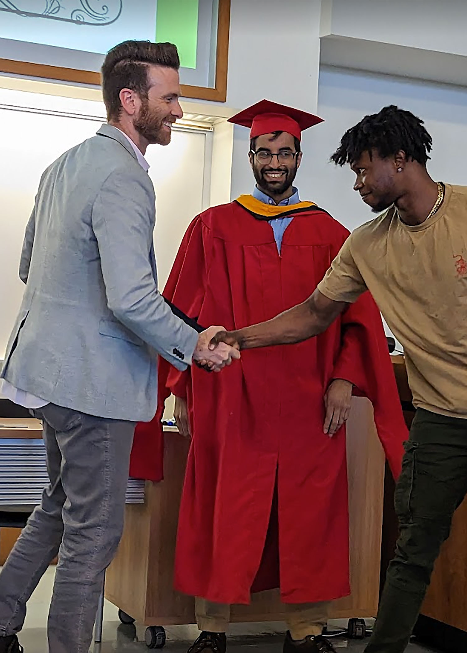 congratulating 2023 scholarship recipient