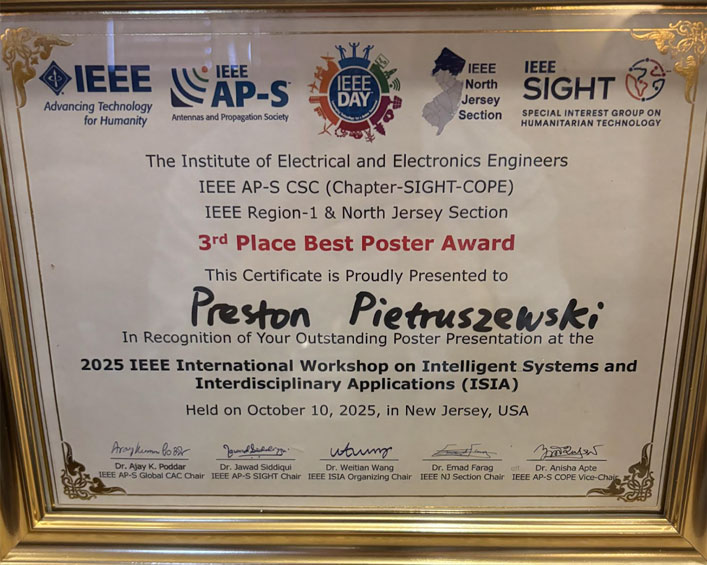 Preston Pietruszewski's third place poster award