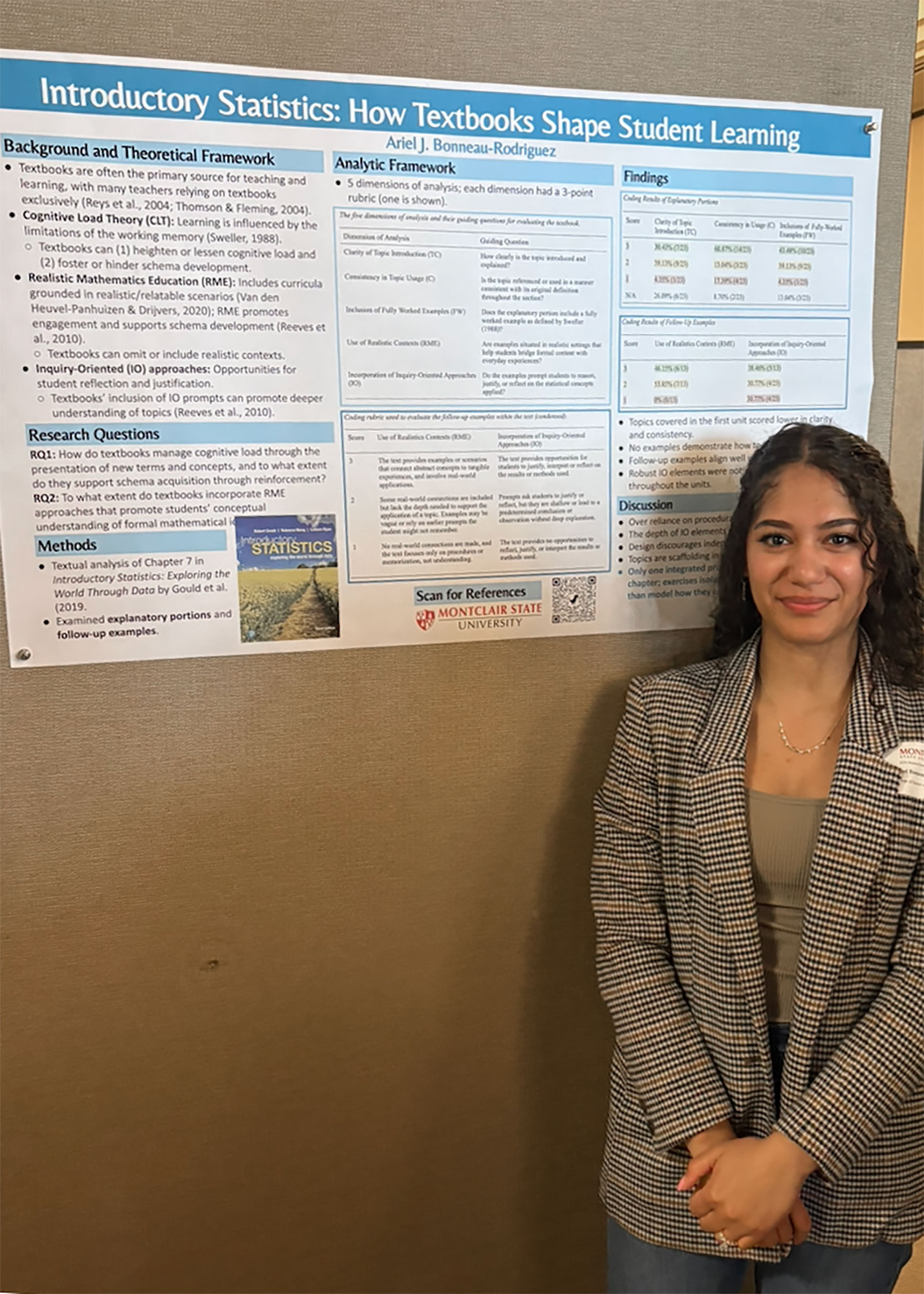 Ariel Bonneau Rodriguez with her poster at the Student Research Symposium