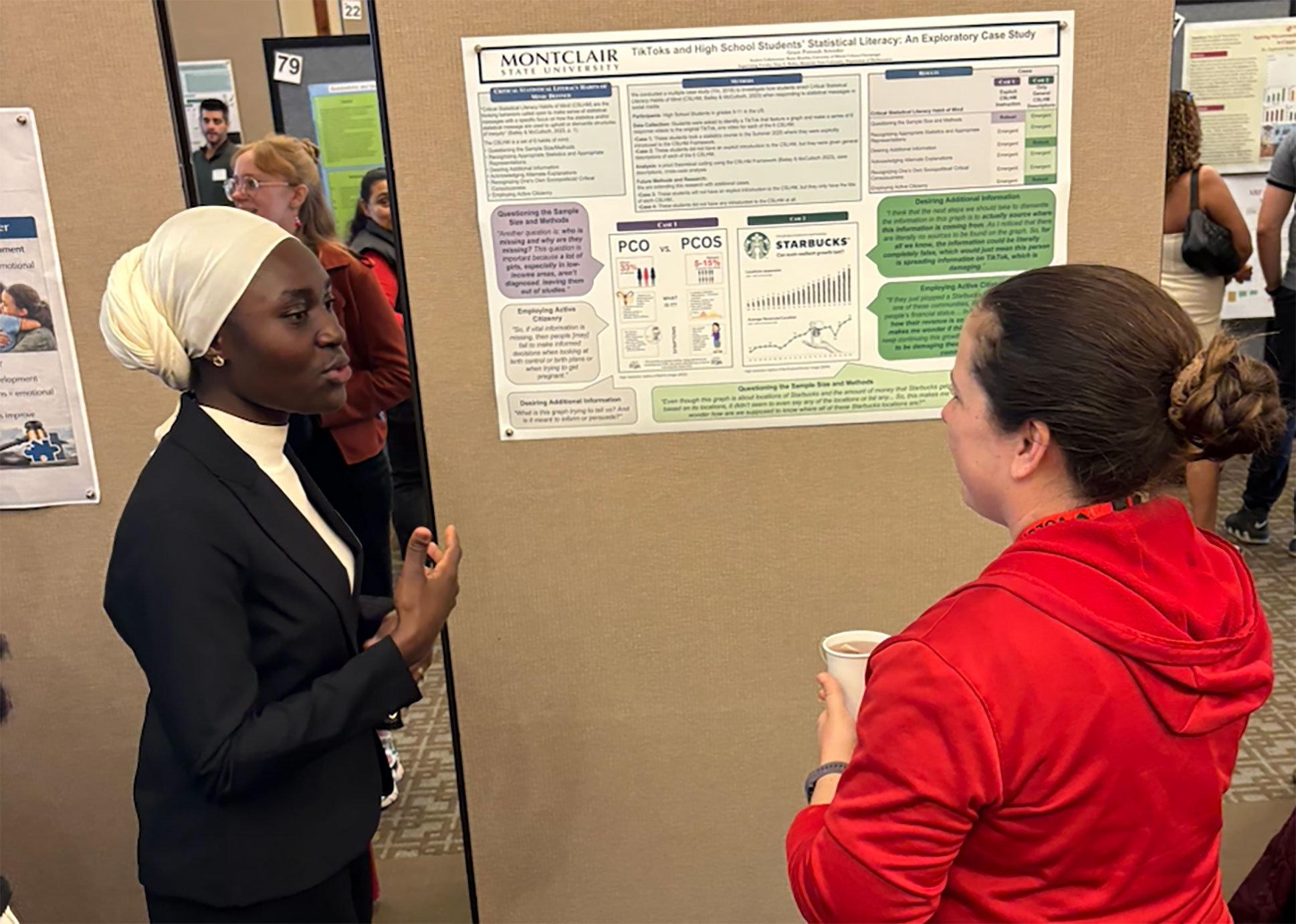 Grace Pomaah Amoako talking about her reserach at the Student Research Symposium