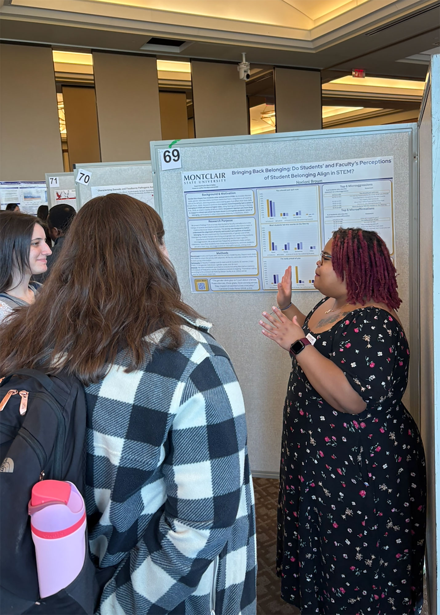 Noelani Brown speaking about her research at the Student Research Symposium