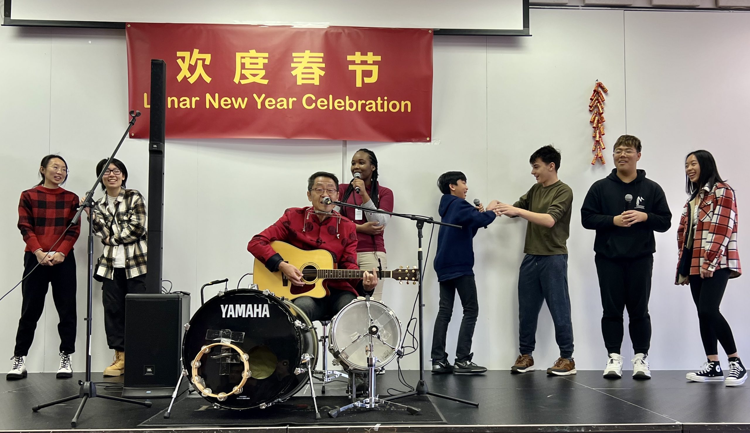 MSU and high school students singing