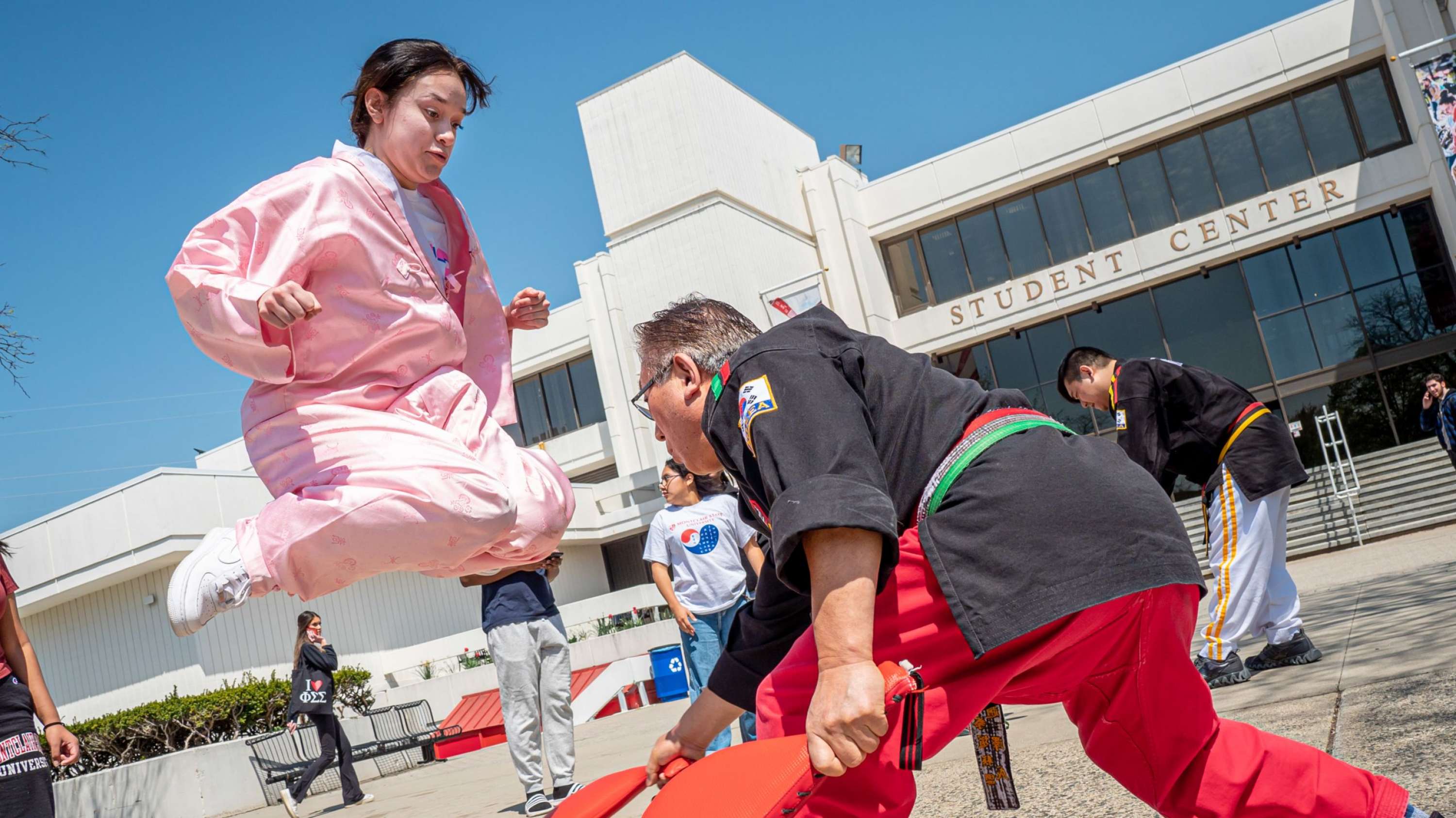 Students take part in a Taekwondo workshop at the University’s Korean Day festival.