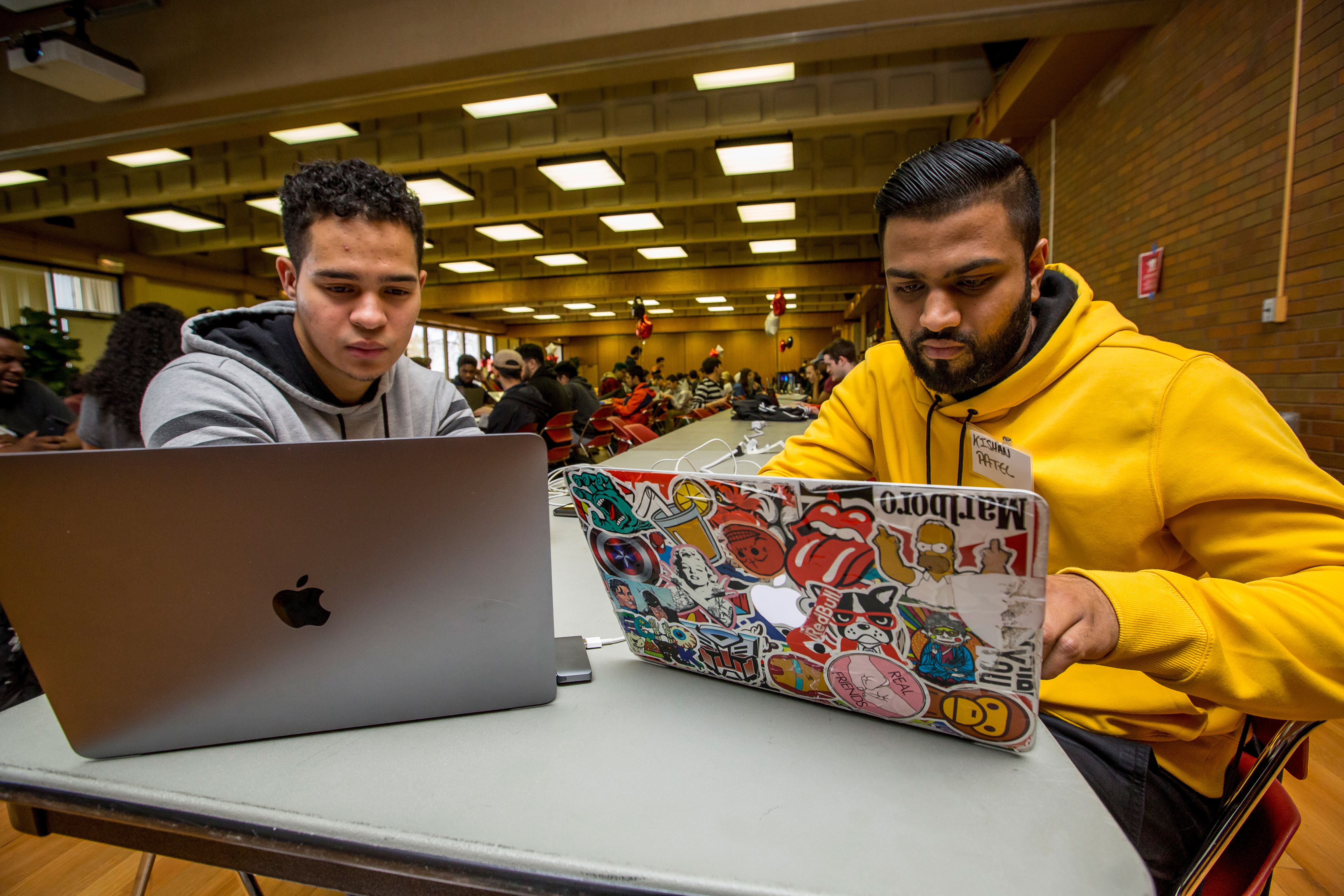 Students at hackathon