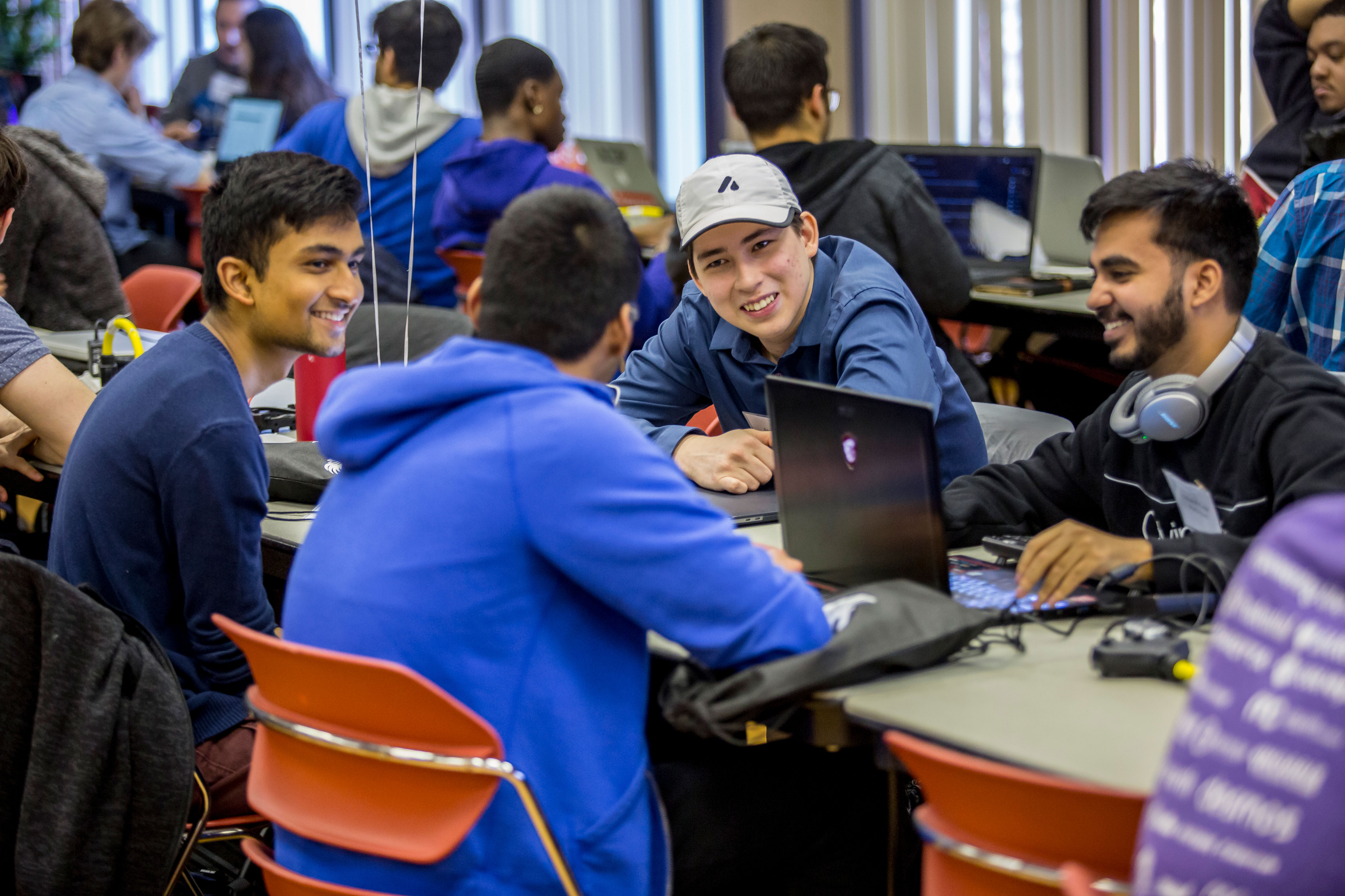 Students at hackathon