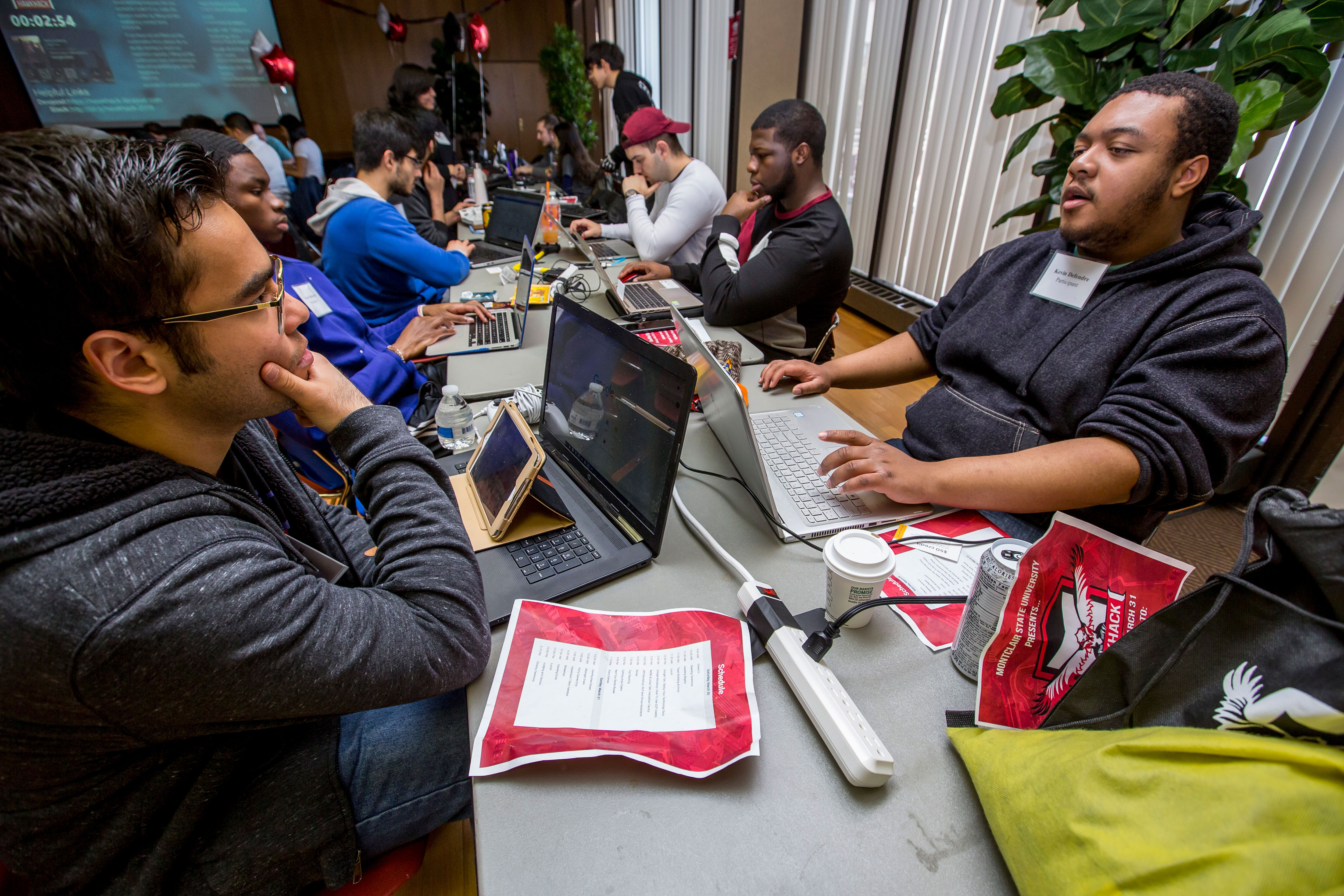 Students at hackathon