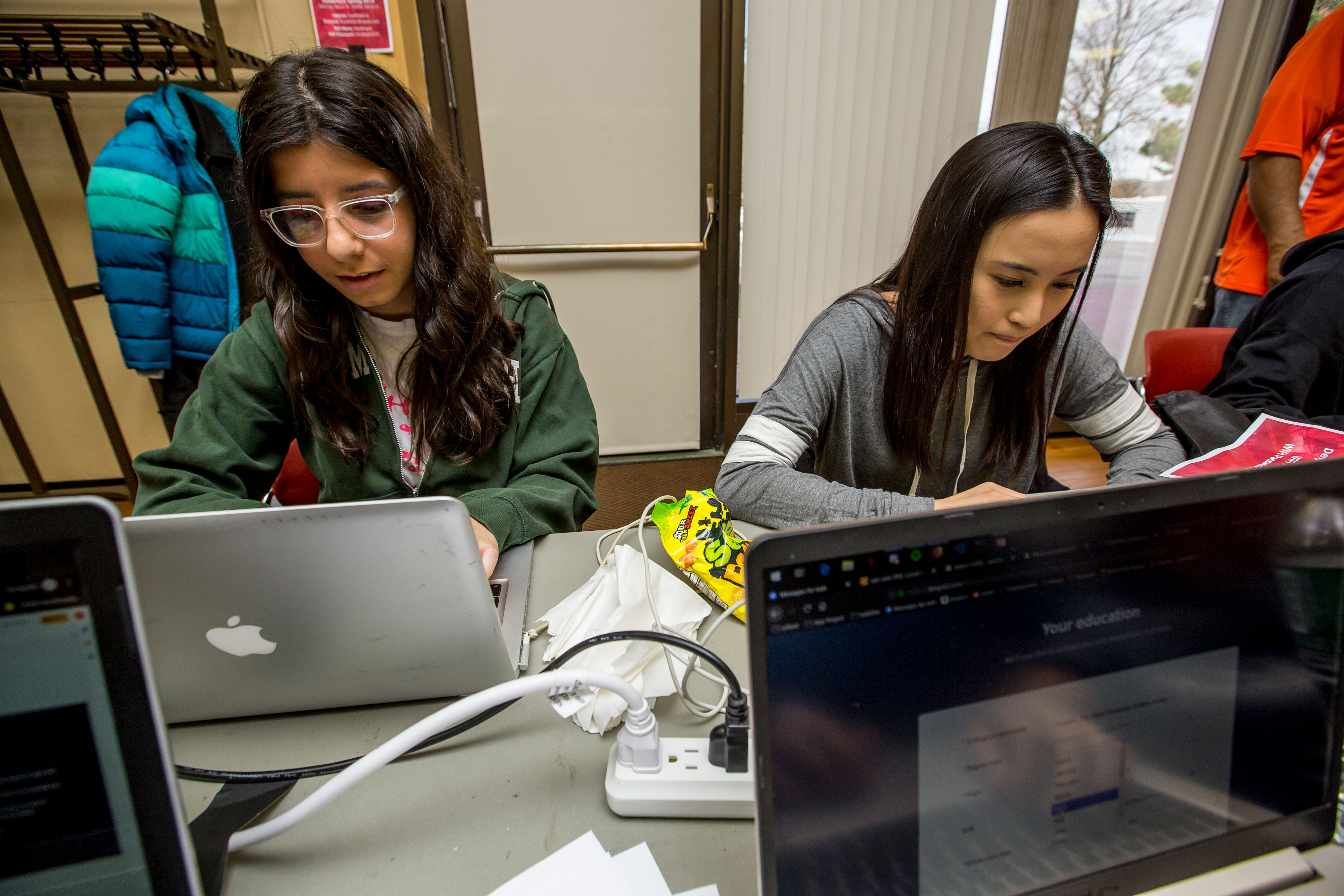 Students at hackathon