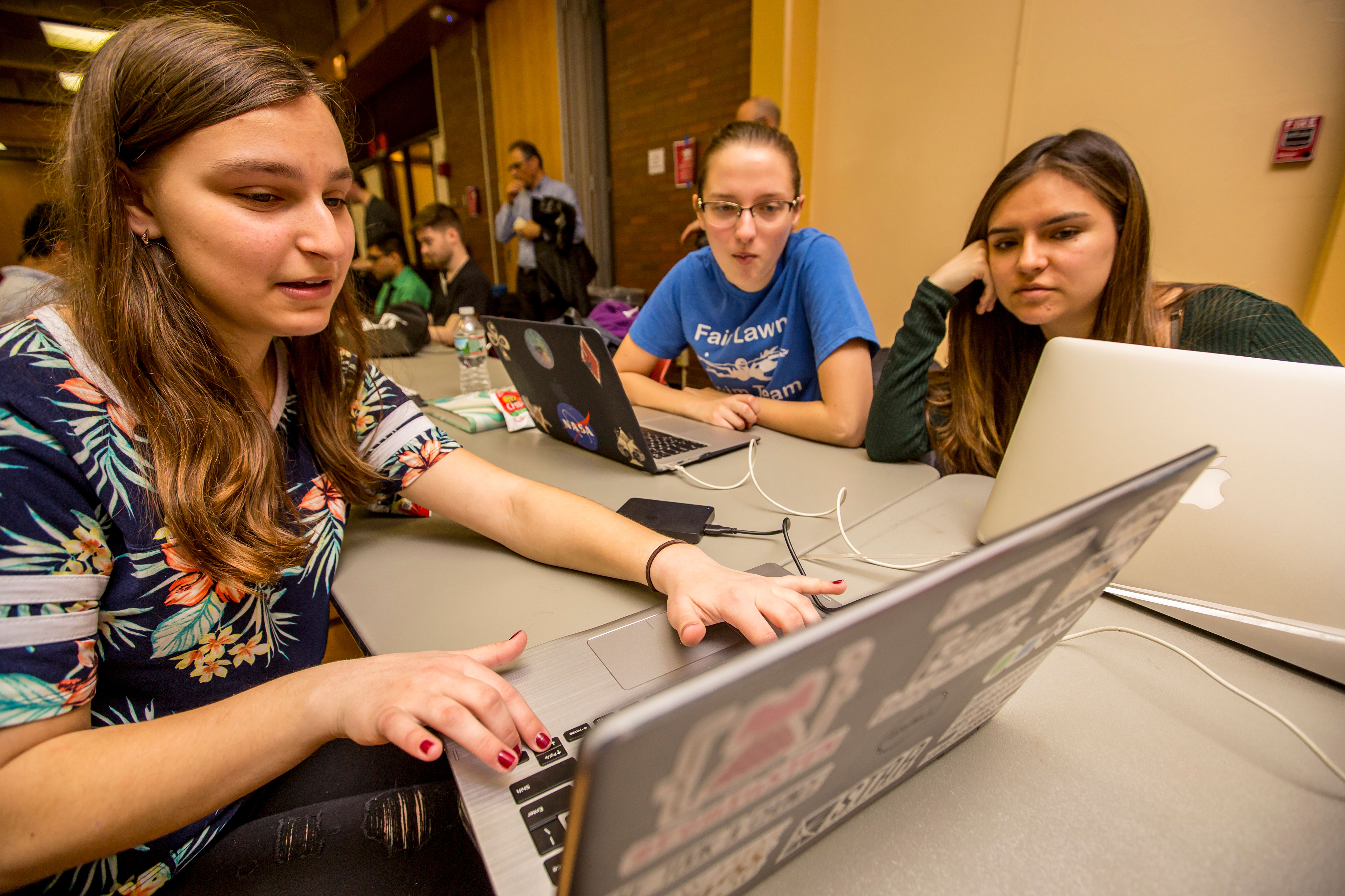 Students at hackathon