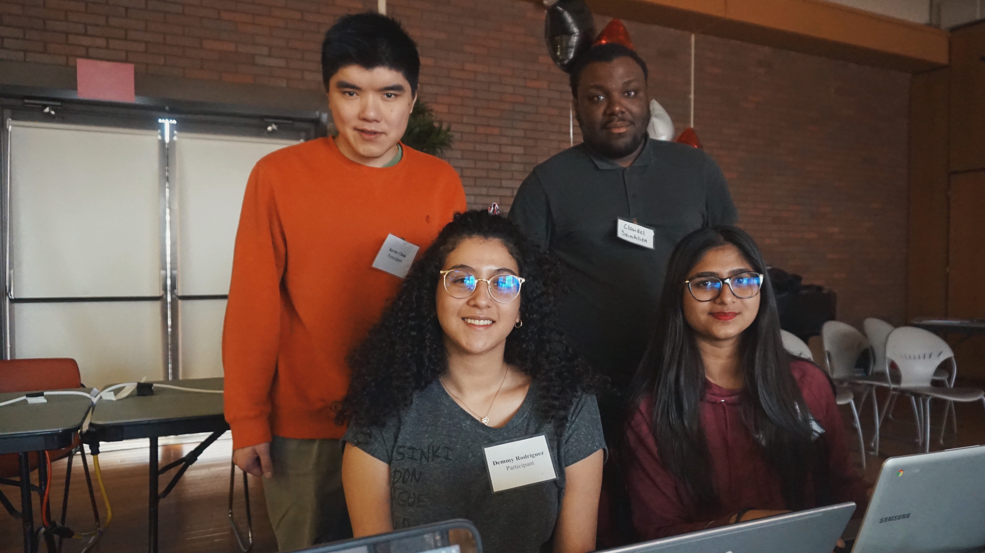 Students at hackathon