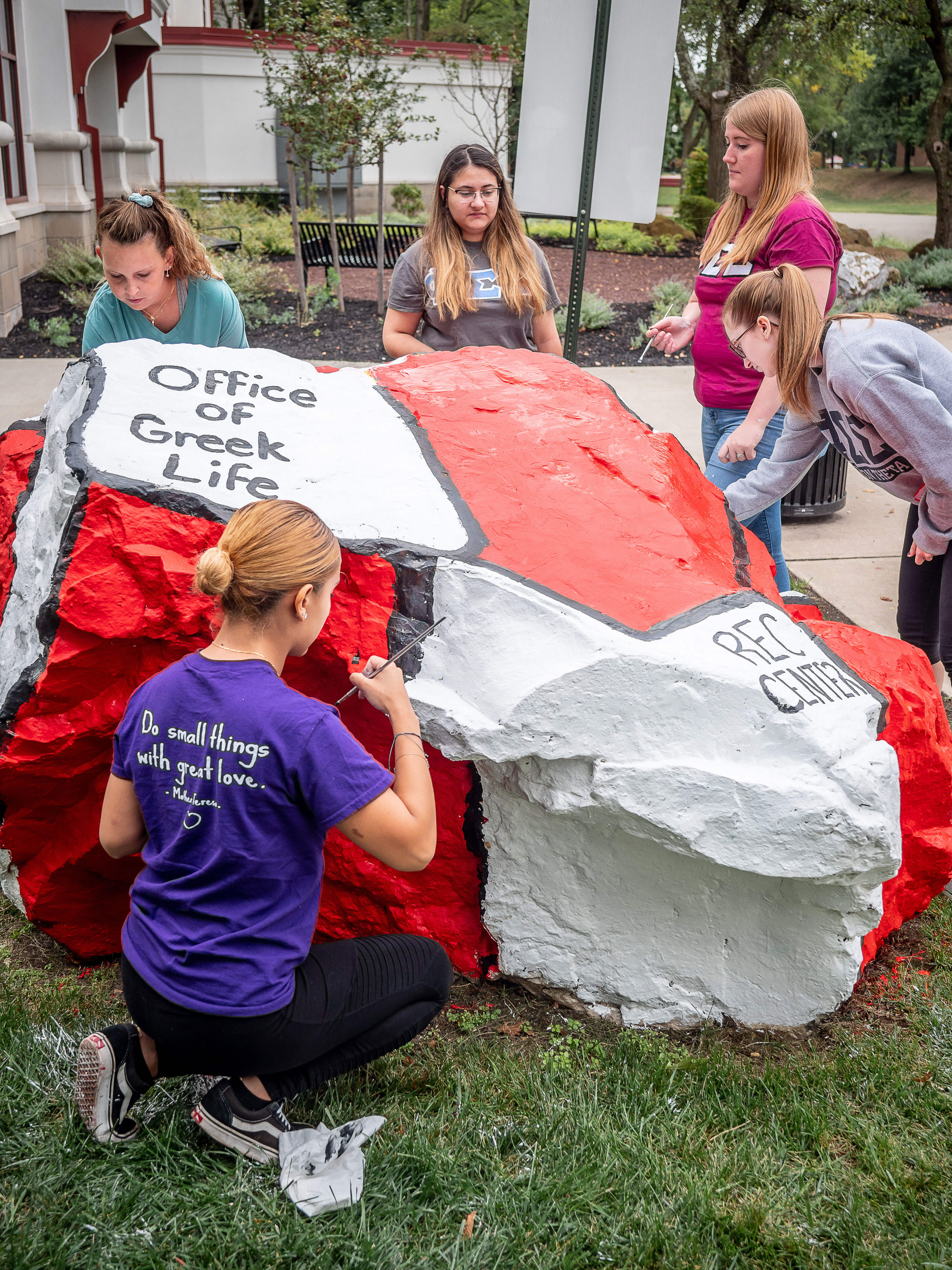 The Campus Unity Rock gets a fresh coat of paint.