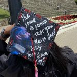 A photo of Khadijah Haraksin’s graduation mortar board