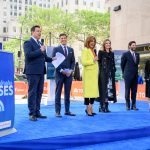 Hosts from the Today Show on stage with President Koppell and Dean Smolowitz