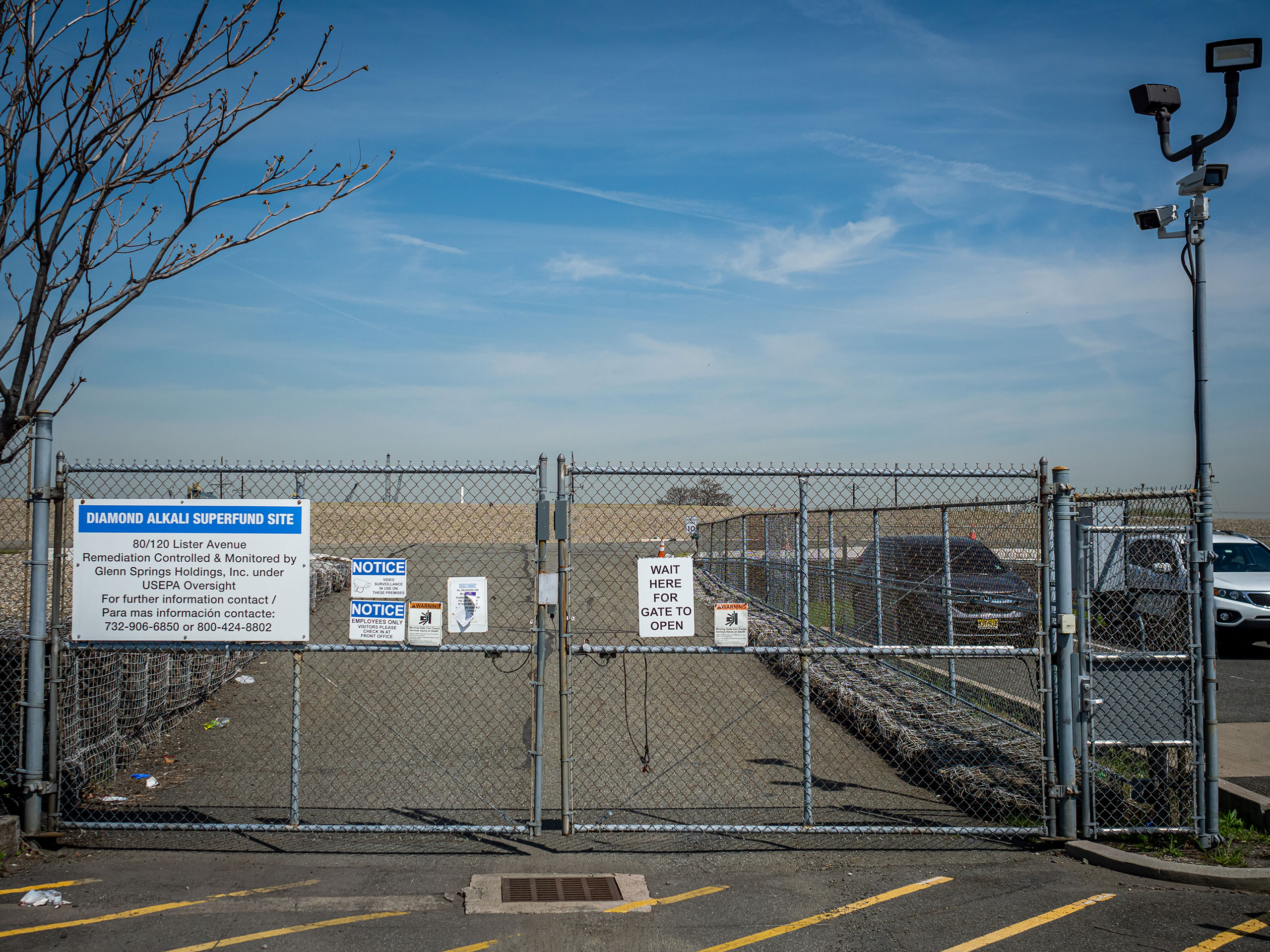 A gated fence at aSuperfund site.
