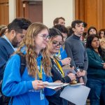 Students listen to a speaker during the 2024 Student Research Symposium.