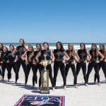 Montclair’s Dance Team stands in formation in Dayton Beach, Florida.