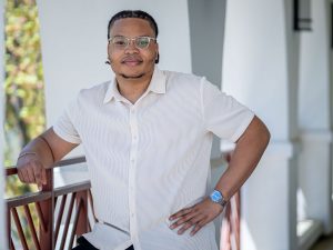 Emmanuel Ozias on campus at Montclair State University.