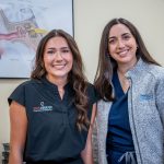 Grace Gleba and Nicole Genser at Montclair’s Audiology Clinic.