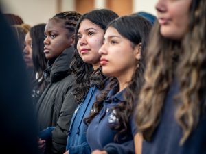 Row of conference attendees