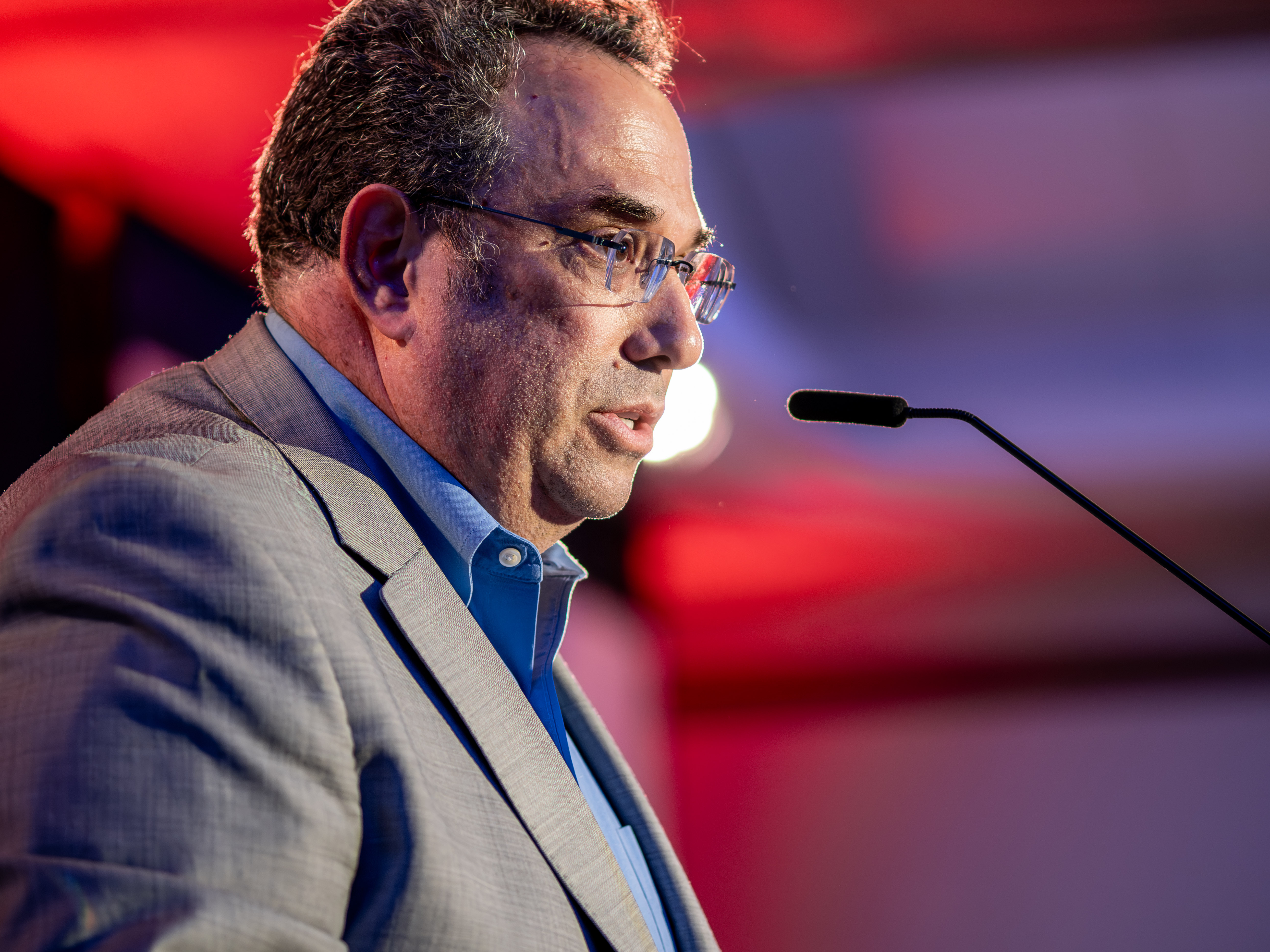 Man speaking at podium