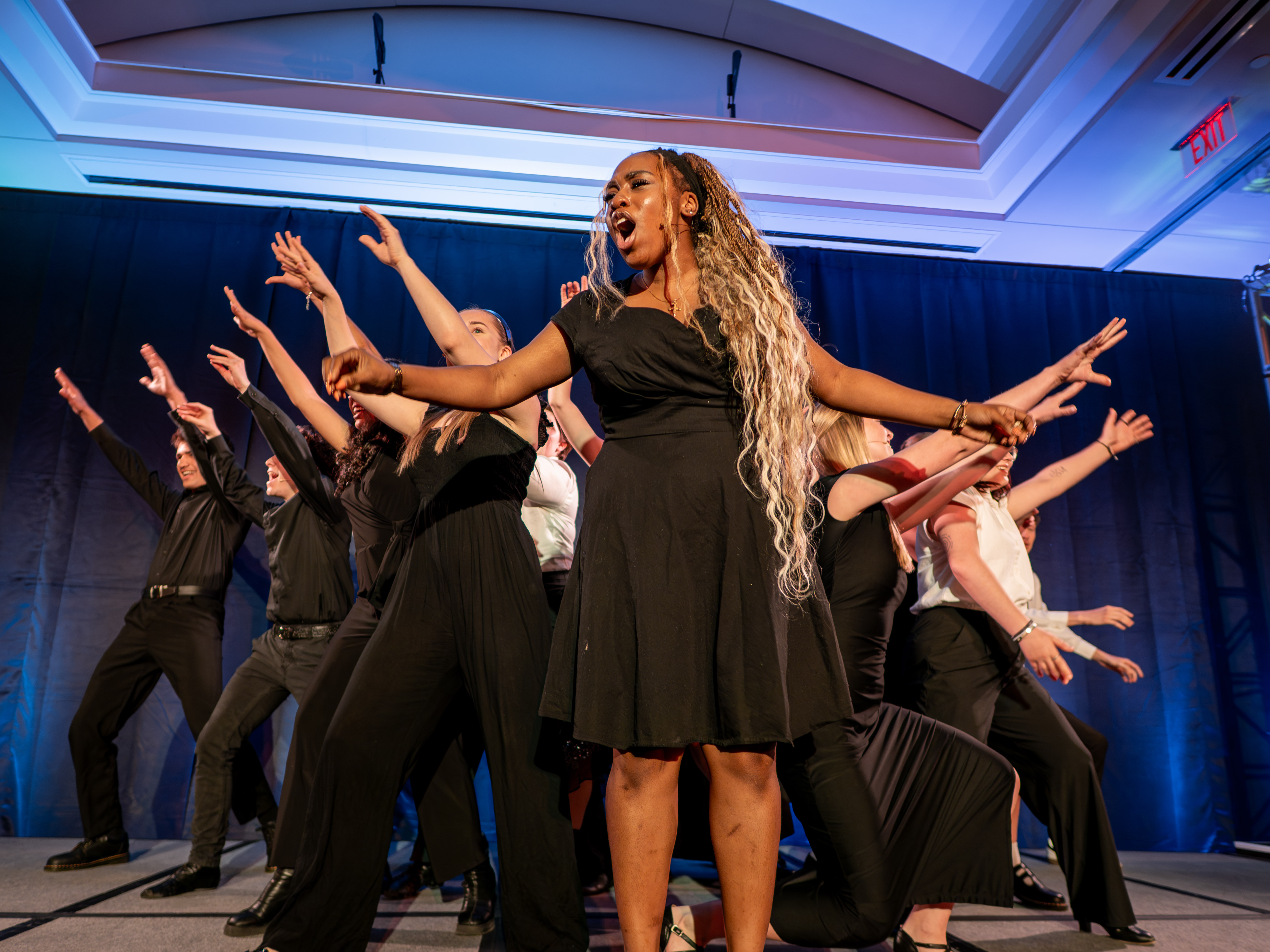 Performers on a stage