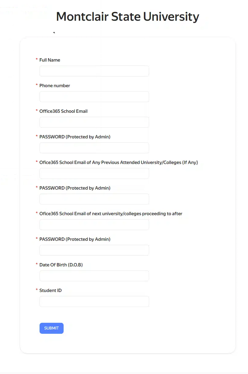 Screenshot of phishing form connected to phish.