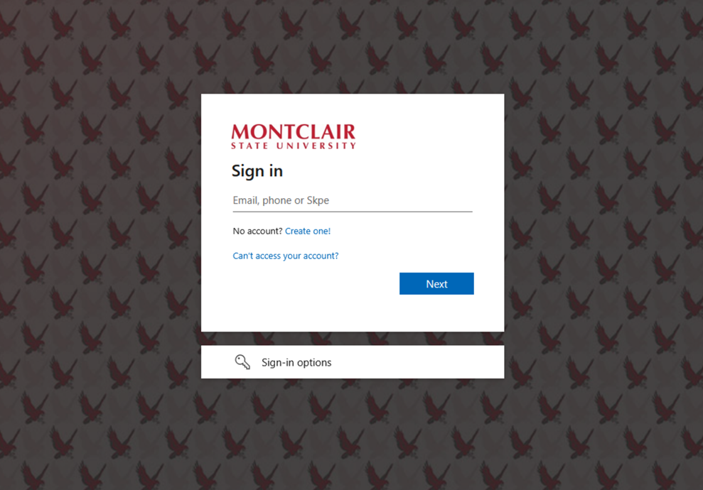 Fake login page for Montclair.