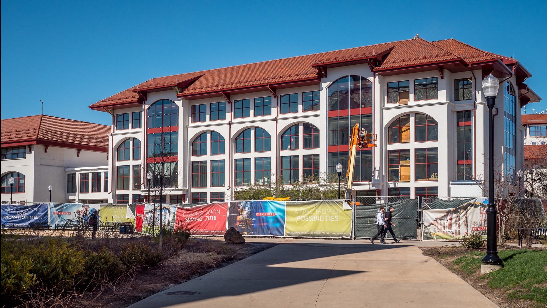 Mallory Hall renovations from the exterior.
