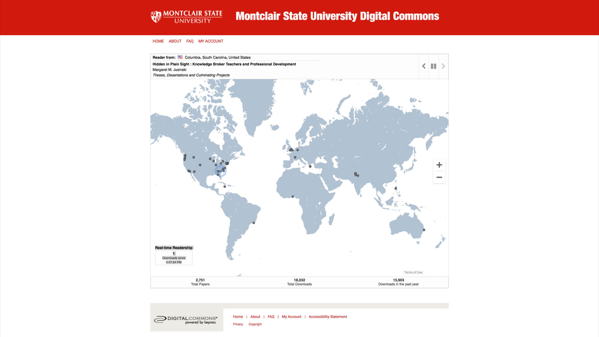 Screenshot of Digital Commons